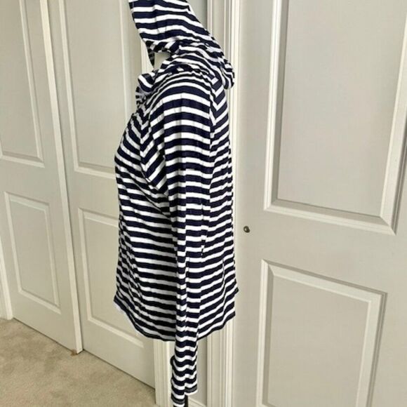 Tommy Bahama Blue White Stripe Hooded Full Zip UPF Jacket Size XL - Picture 2 of 6